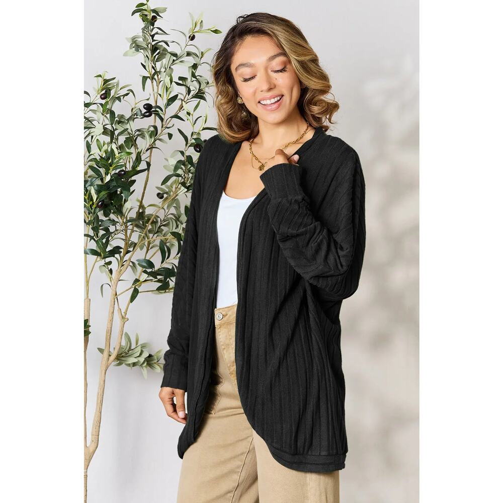 Basic Bae Full Size Ribbed Cocoon Cardigan - Picture 3 of 16